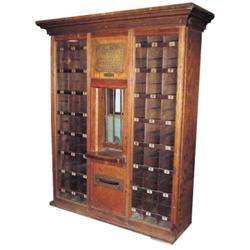 Oak U.S. Post Office window w/43 boxe...