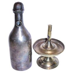 Cigar cutters (2): silver plated bott...