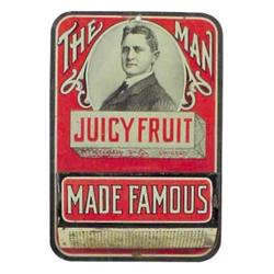 Wrigley's Juicy Fruit litho on tin ma...