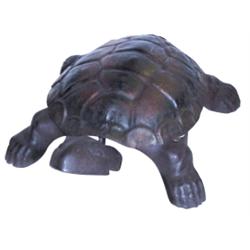 Cast iron turtle spittoon w/bronze wa...