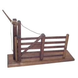 Salesman's sample farm gate, hinged w...