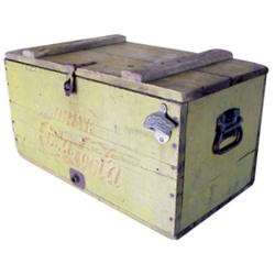 Coca-Cola wooden cooler, metal lined,...