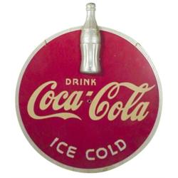 Coca-Cola wood sign w/aluminum bottle...