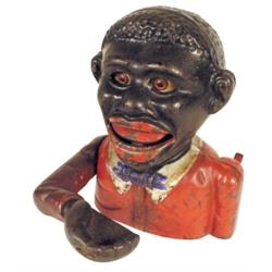 Black Little Joe CI mechanical bank-J...