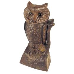 Owl CI mechanical bank-J&E Stevens, d...