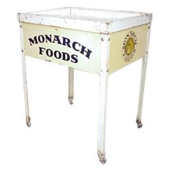 Monarch display table, metal w/lithog...