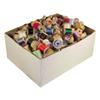 Image 1 : Box of old wooden spools, mostly w/th...