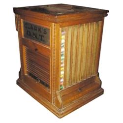 Clark's O.N.T. oak spool cabinet w/ta...