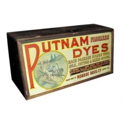 Putnam Dye display cabinet, tin litho...