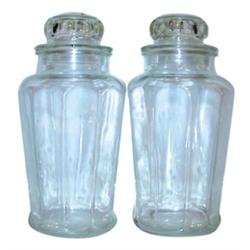 Heisey candy jars, matched pair, Colo...