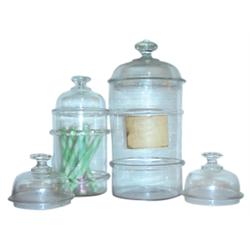 Round blown glass candy jars (2) & 2 ...