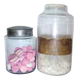 Blown glass candy jars (2), smaller o...