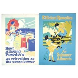 Drugstore signs (2), oil serigraphs o...