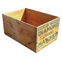 Diamond Matches dovetailed wooden box...