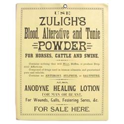 Zulich's vet medicine cdbd. sign, for...