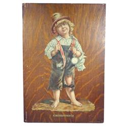 Elgin Watch sign, litho on wood, "My ...