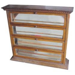 Oak ribbon cabinet, 4 doors tip down,...