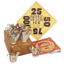 Driver's/Miner's Lamps, 9 NOS tin lam...