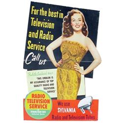 Sylvania Radio & Television die cut c...