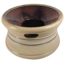 Salt glazed spittoon with 2 blue band...