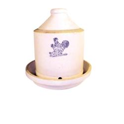 Stoneware chicken water, cone-shaped ...