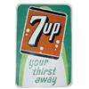 Image 1 : 7-Up embossed tin sign, c.1960's, VG ...