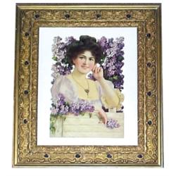 Victorian lady die cut cdbd. in fancy...