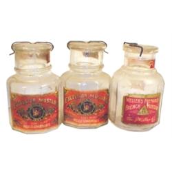 Excelsior Mustard jars (2) & Weller's...