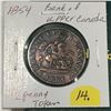 Image 1 : 1854 Half Penny Token, Bk of Upper Canada