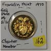 Image 1 : 1970 Franklin Mint Charter Member Gold Plated on Silver Token