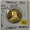 Image 2 : 1970 Franklin Mint Charter Member Gold Plated on Silver Token