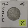 Image 1 : 1910 Canada Twenty-five Cent - Silver