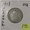 Image 2 : 1913 Canada Twenty-five Cent - Silver
