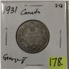 Image 1 : 1931 Canada Twenty-five Cent - Silver