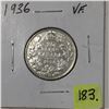 Image 1 : 1936 Canada Twenty-five Cent - Silver