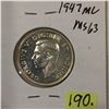 Image 2 : 1947ML Canada Twenty-five Cent - Silver