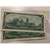 Image 2 : 1967 Bk of Canada Centennial One Dollar Bill - Consecutive Pr. - Uncirc.