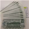 Image 1 : 15 - 1973 One Dollar Bills - Crow/Bouey - Consecutive - Ser.# ECR6462381 to ECR6462395 - Uncirc.
