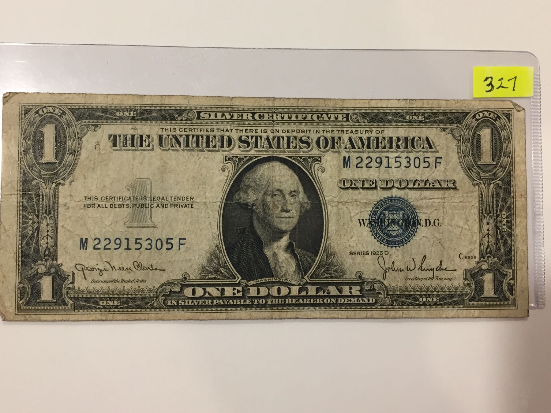 1936 USA One Dollar Silver Certificate 1936 USA One Dollar Silver Certificate