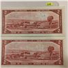 Image 2 : 2 - 1954 Two Dollar Banknotes - Lawson/Bouey