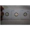 Image 1 : Canada Ten Cent Coins - 1959 (3) - Silver