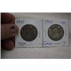 Image 1 : Canada Fifty Cent Coins (2) 1947 - SWD & C7 - Silver