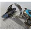 Image 3 : Sterling Silver & Turquoise Ring & Pin