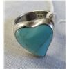 Image 1 : Mexican Sterling Silver & Turquoise Heart Ring