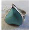 Image 4 : Mexican Sterling Silver & Turquoise Heart Ring