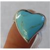 Image 6 : Mexican Sterling Silver & Turquoise Heart Ring