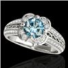 Image 1 : 1.5 CTW SI Certified Fancy Blue Diamond Solitaire Halo Ring 10K White Gold - REF-180M2F - 34261