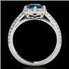 Image 2 : 1.5 CTW SI Certified Fancy Blue Diamond Solitaire Halo Ring 10K White Gold - REF-180M2F - 34261