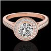 Image 1 : 1.3 CTW H-SI/I Certified Diamond Solitaire Halo Ring 10K Rose Gold - REF-168M4F - 33626