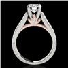 Image 2 : 1.61 CTW H-SI/I Certified Diamond Pave Ring Two Tone 10K White & Rose Gold - REF-180M2F - 35458